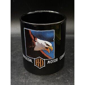 1997 Harley Davidson HD Motor Company Eagle Graphic Black Coffee Mug